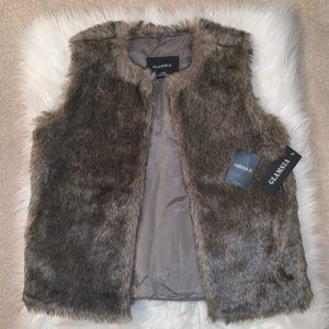 Brown fur vest brand new